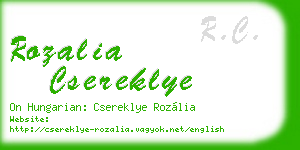 rozalia csereklye business card